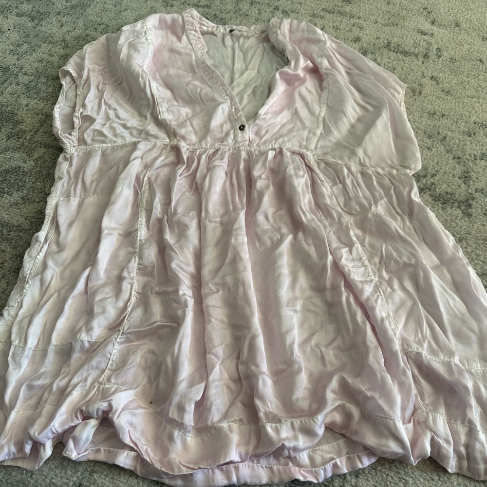 Light pink free people silky blouse